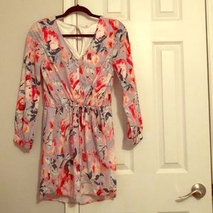 Long Sleeve Floral Print Dress